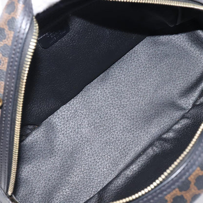 Celine Top Handle Leather, Black, PVC, Handbag
