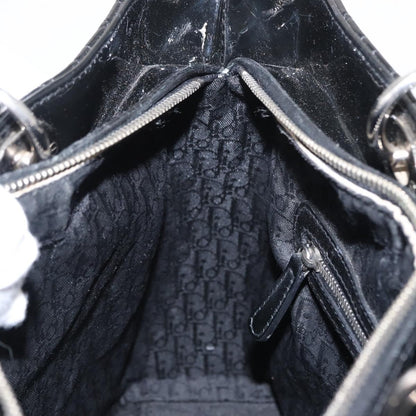 Christian Dior Lady Dior Cannage Stitch Patent, Black, Patent Leather, Handbag