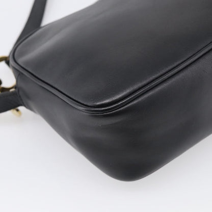 Salvatore Ferragamo Gancini Leather, Black, Leather, Crossbody Bag