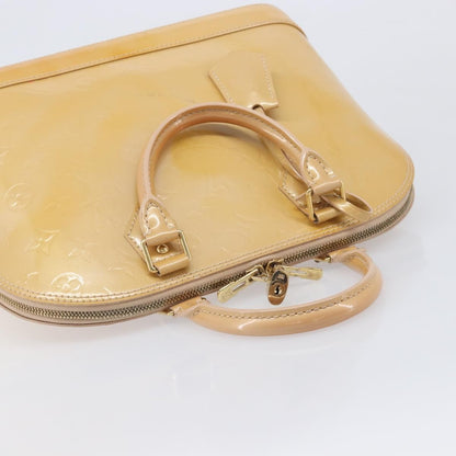 Louis Vuitton Alma Monogram Vernis, Beige, Patent Leather, Handbag