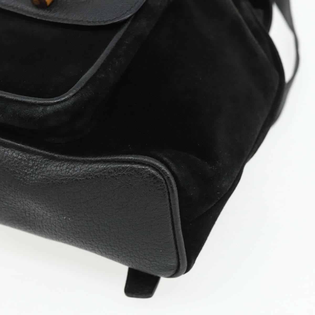 Gucci Gucci bamboo daim, Black, Suede, Backpack