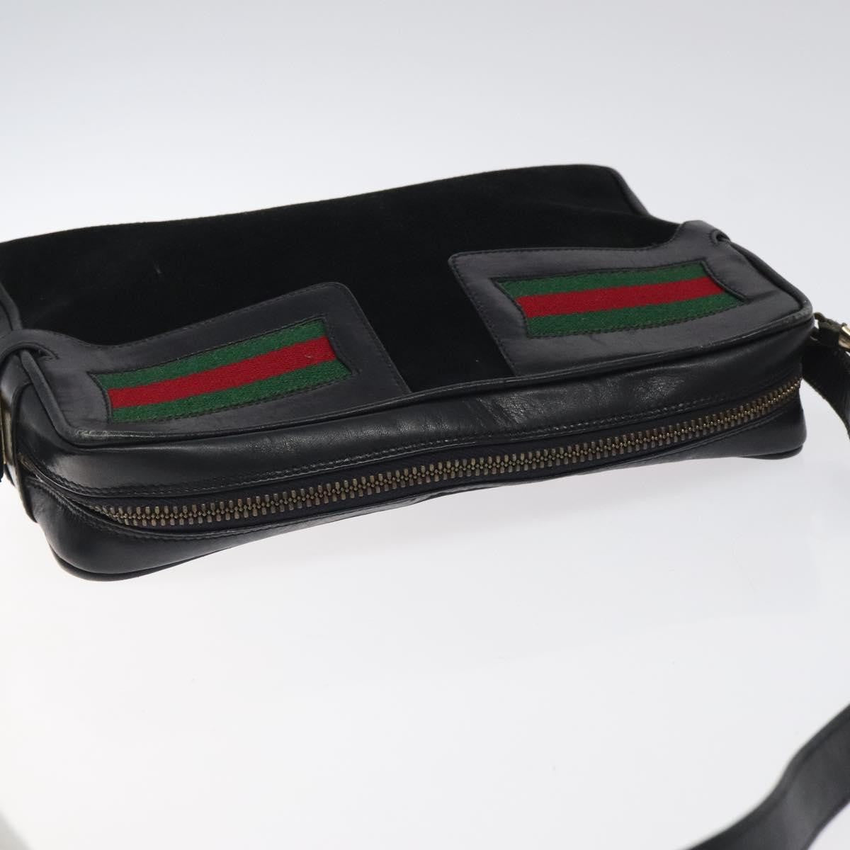 Gucci Sherry line shoulder Suede, Black, Suede, Handbag