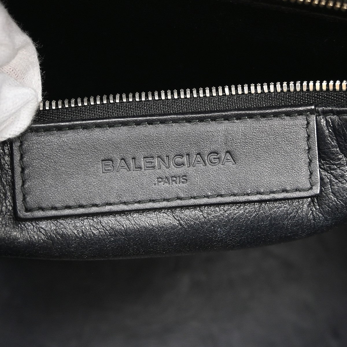 Balenciaga Le Dix Zip Cartable Top Handle Leather, Black, Leather, Handbag