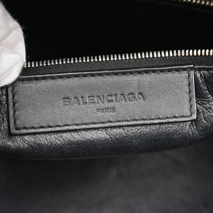 Balenciaga Le Dix Zip Cartable Top Handle Leather, Black, Leather, Handbag