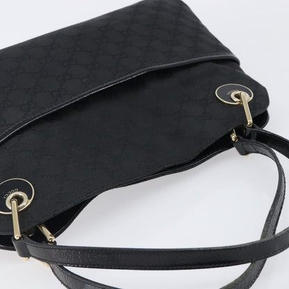 Gucci Twins Tote GG Canvas with Leather, Black, Canvas, Tote Bag