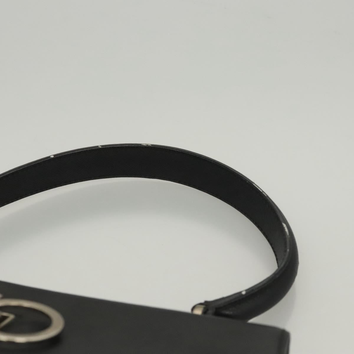 Salvatore Ferragamo Double Gancini Top Handle Saffiano Leather, Black, Leather, Handbag