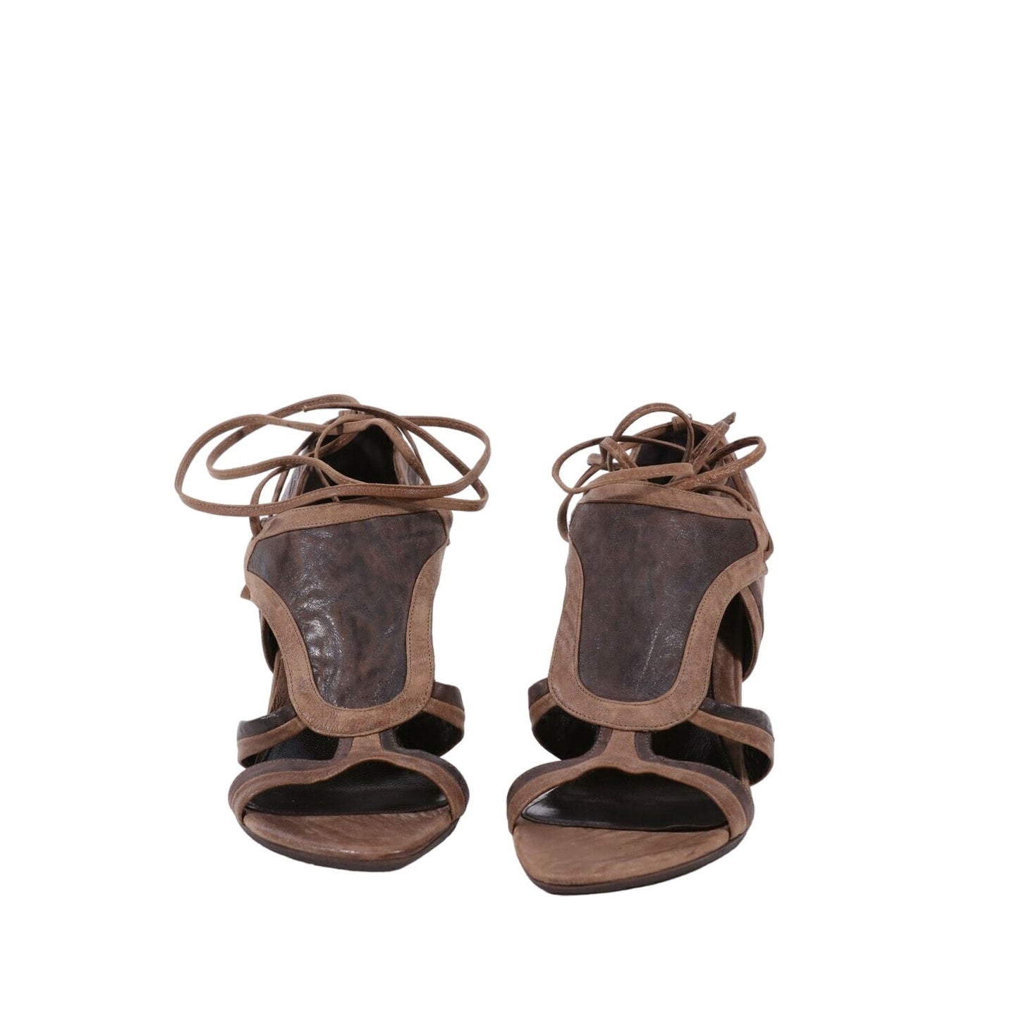 Alexander McQueen T-Strap Sandals 10 US Brown