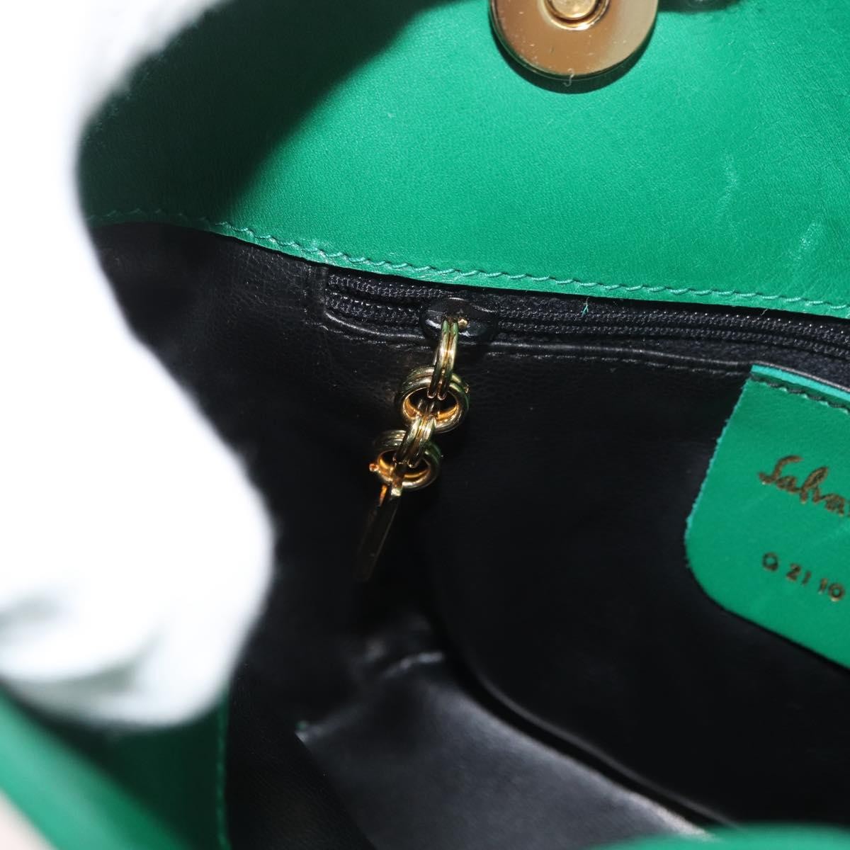 Salvatore Ferragamo Shoulder Bag Leather, Green, Leather, Shoulder Bag