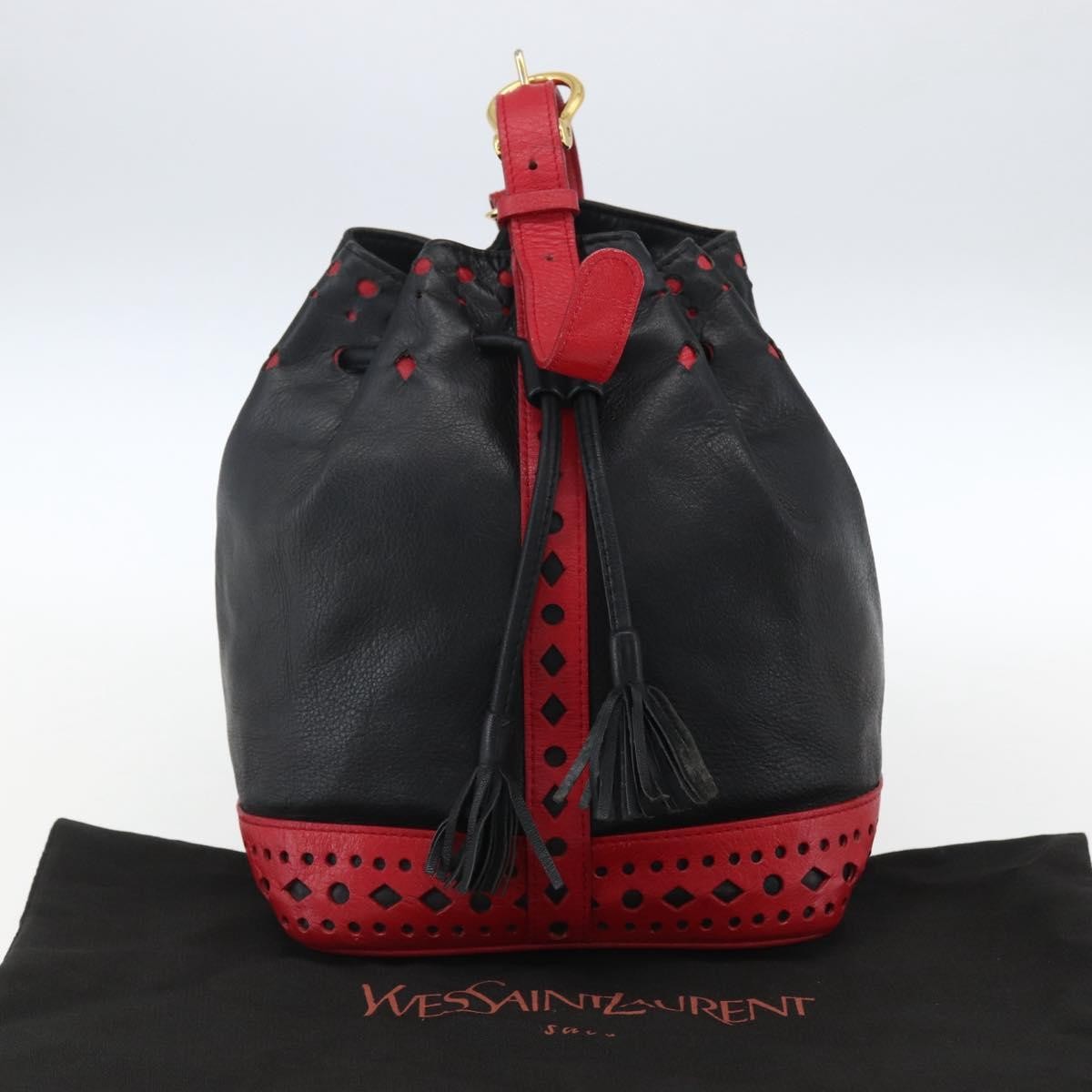 Saint Laurent Vintage Leather, Black, Leather, Shoulder Bag