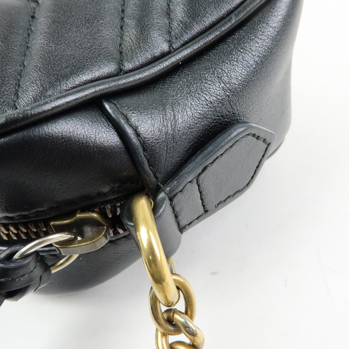 Gucci GG Marmont Matelasse Patent, Black, Leather, Shoulder Bag