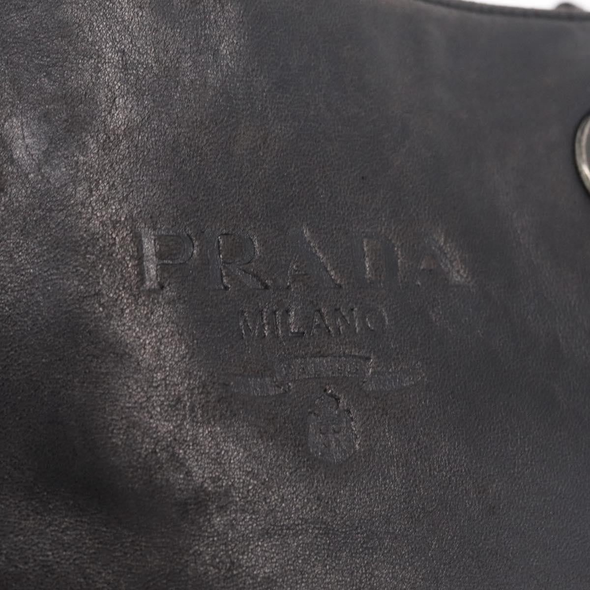 Prada Shoulder Leather, Black, Leather, Shoulder Bag