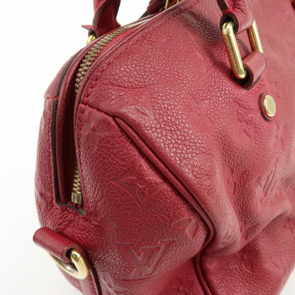 Louis Vuitton Speedy Bandouliere Monogram Empreinte Leather, Red, Leather, Handbag