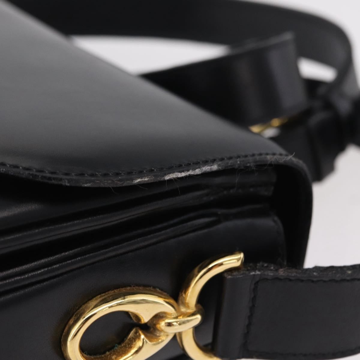 Celine Flap Shoulder Leather, Black, Leather, Shoulder Bag