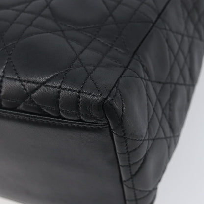 Christian Dior Vintage Lady Dior Cannage Quilt Lambskin, Black, Leather, Handbag