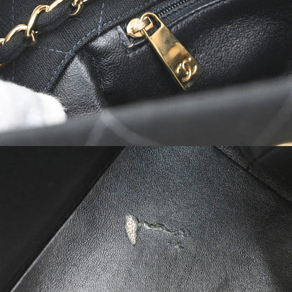 Chanel Vintage CC Chain Quilted Canvas, Black, Canvas, Tote Bag