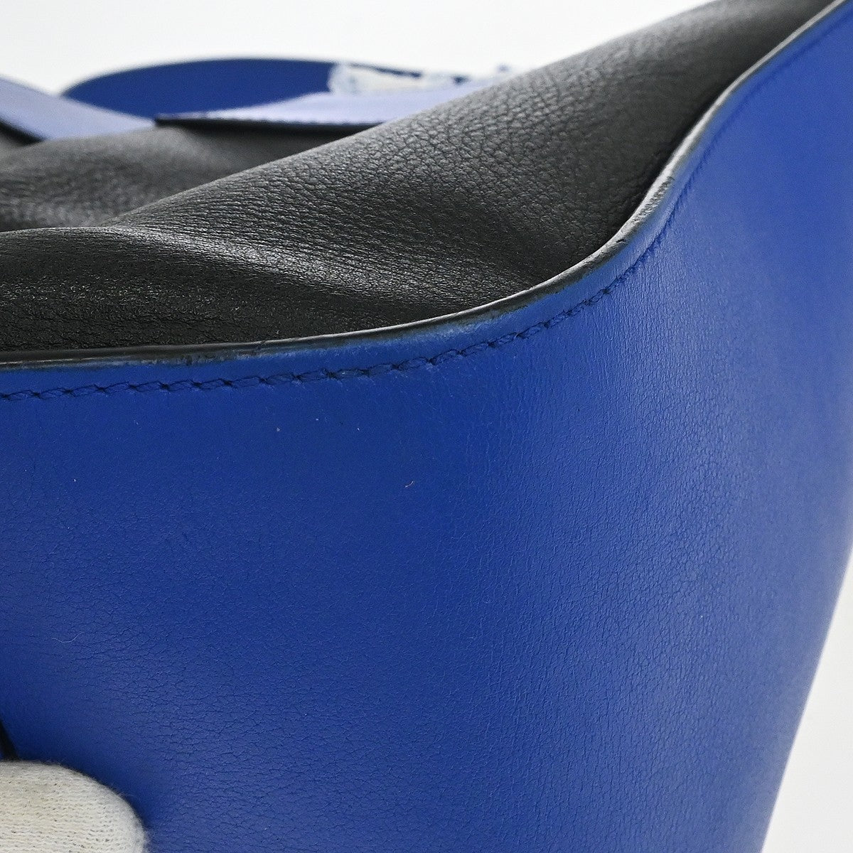 Loewe Hammock Leather, Blue, Leather, Handbag