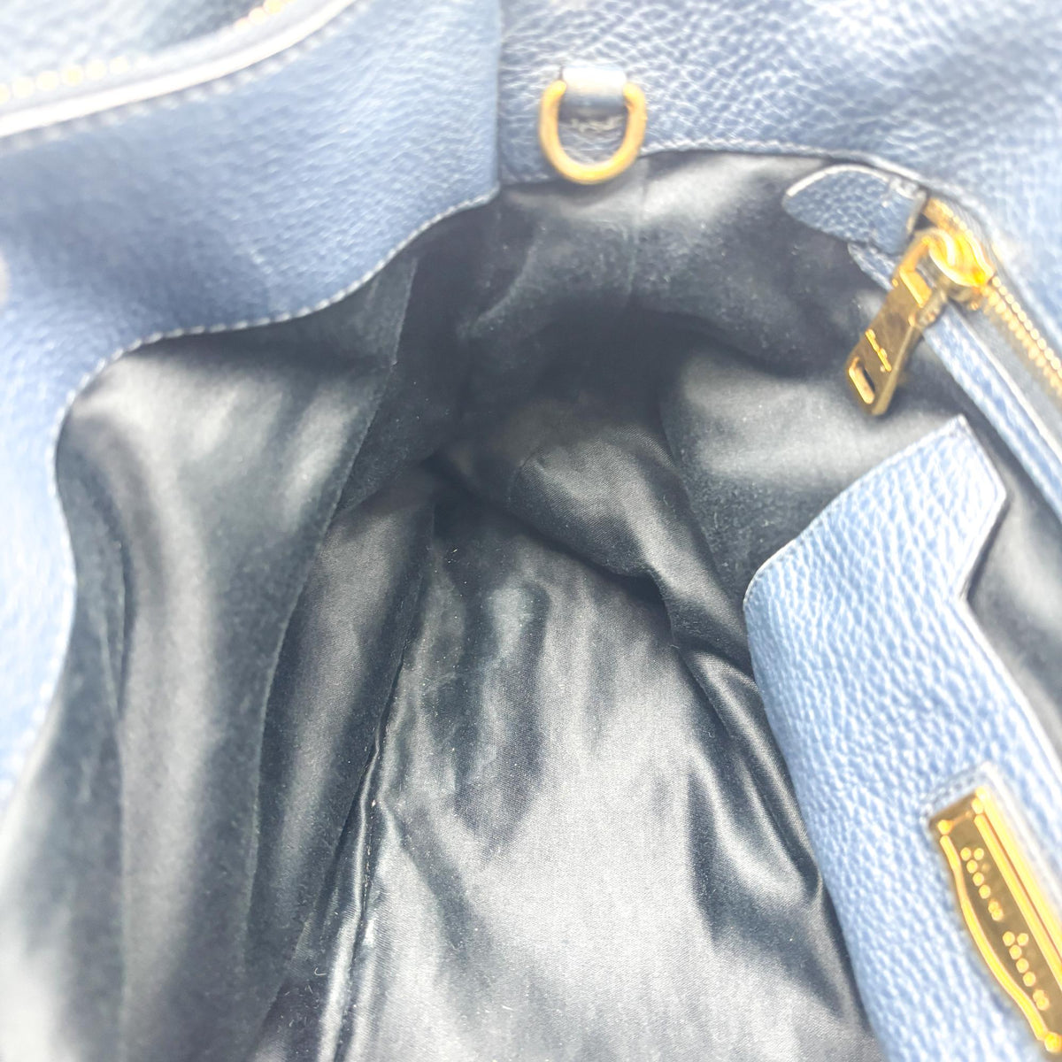 Miu Miu Phenix Convertible Leather, Navy, Leather, Tote Bag