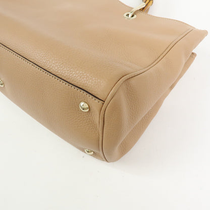 Gucci Bamboo Shopper Leather, Beige, Leather, Tote Bag