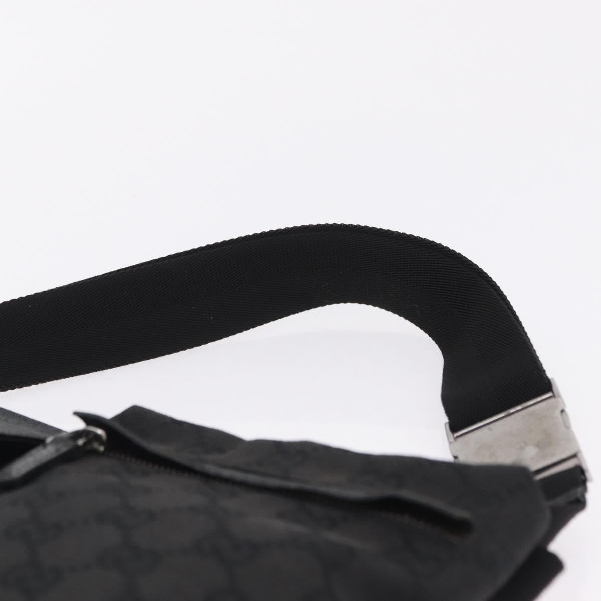 Gucci Two Pocket Belt Bag GG Canvas, Black, Canvas, Handbag