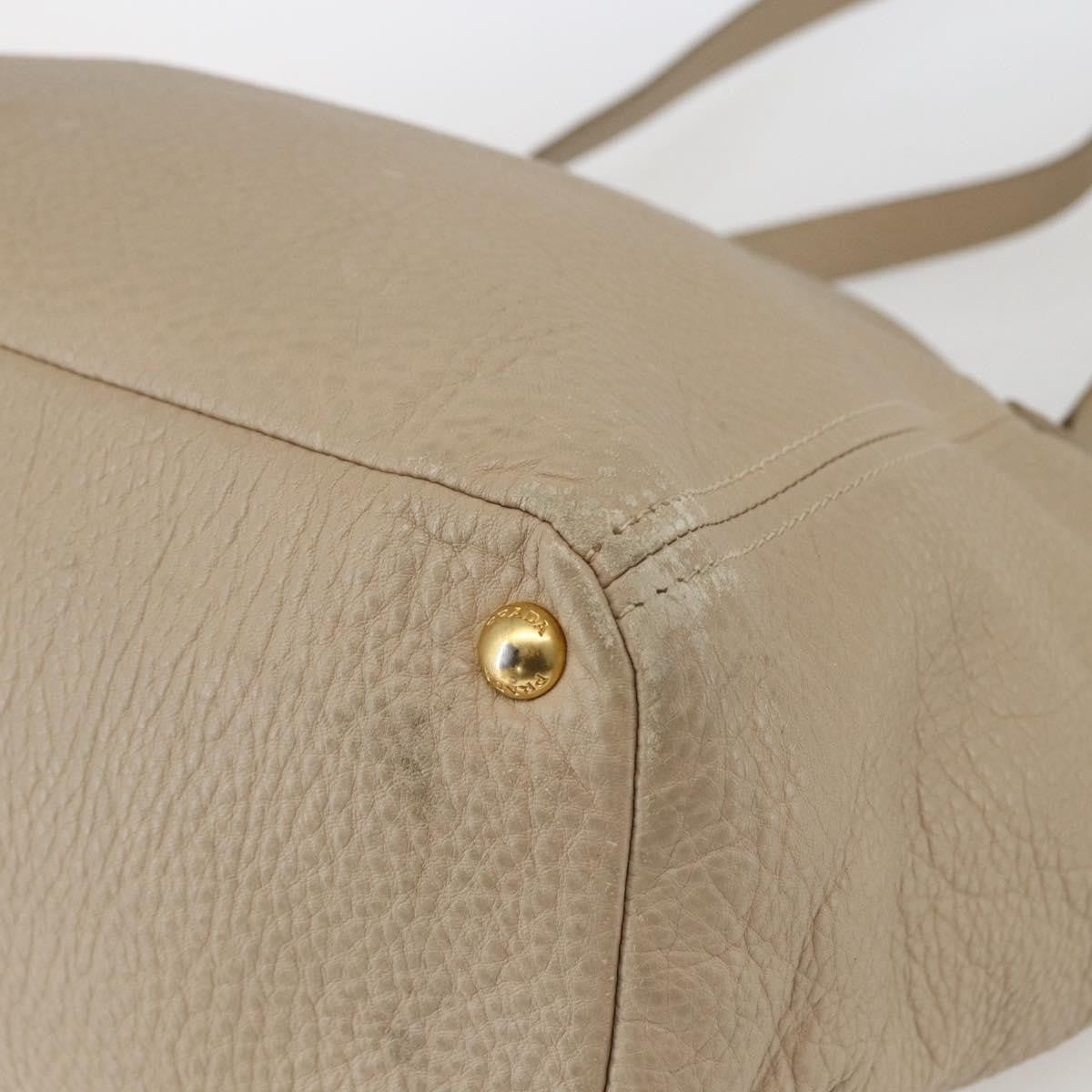 Prada Side Pocket Convertible Vitello Daino, Beige, Leather, Tote Bag