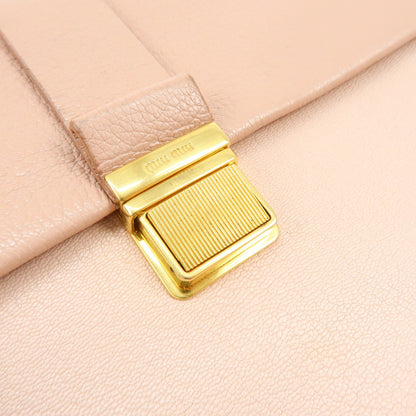 Miu Miu Madras Convertible Compartment Top Handle Leather, Pink, Leather, Handbag