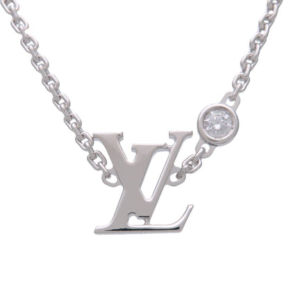 Louis Vuitton Idylle Blossom LV Pendant 18K White Gold with Diamond, Silver, White Gold, Necklace