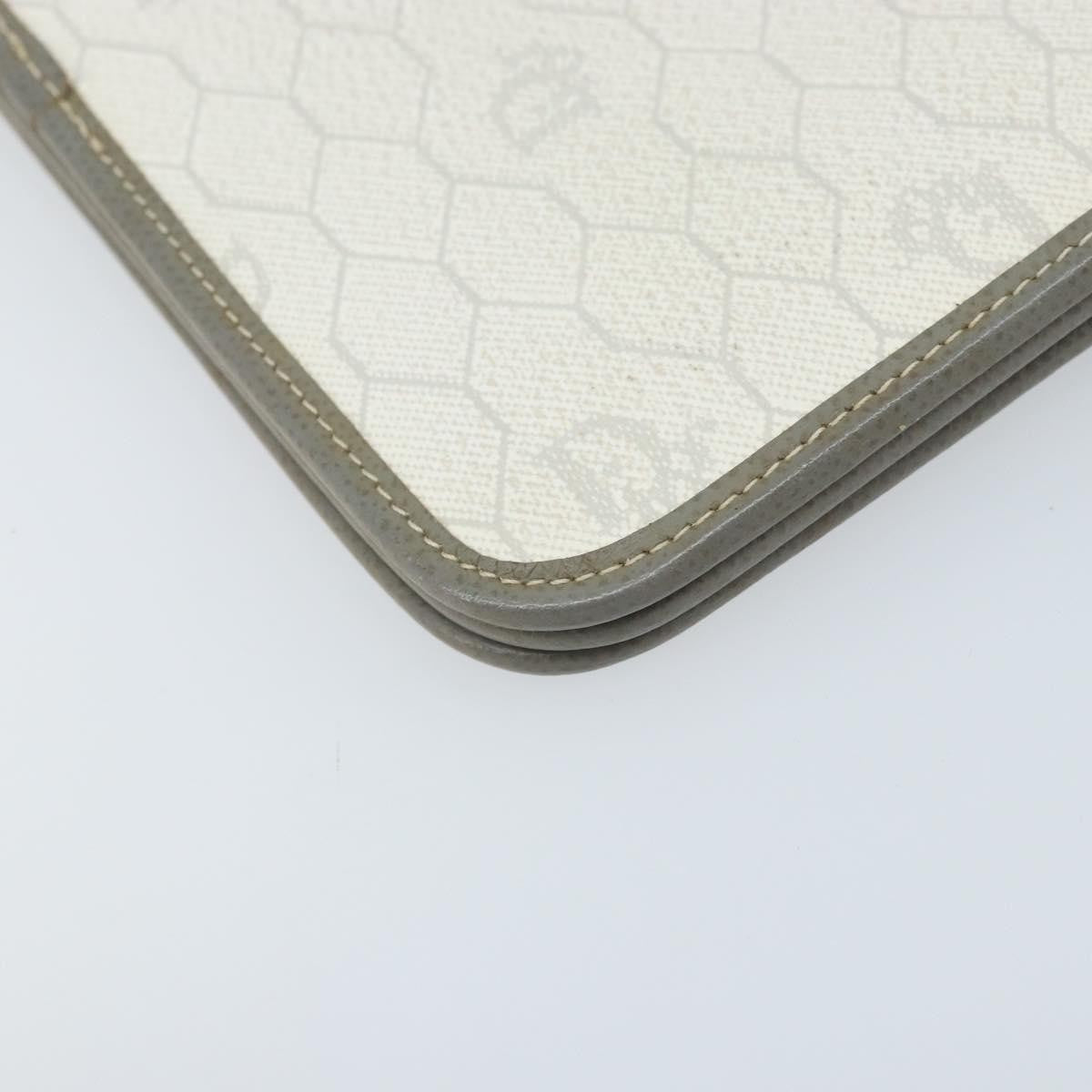 Christian Dior Vintage Honeycomb chain Canvas, White, Canvas, Shoulder Bag