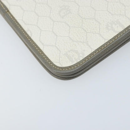 Christian Dior Vintage Honeycomb chain Canvas, White, Canvas, Shoulder Bag