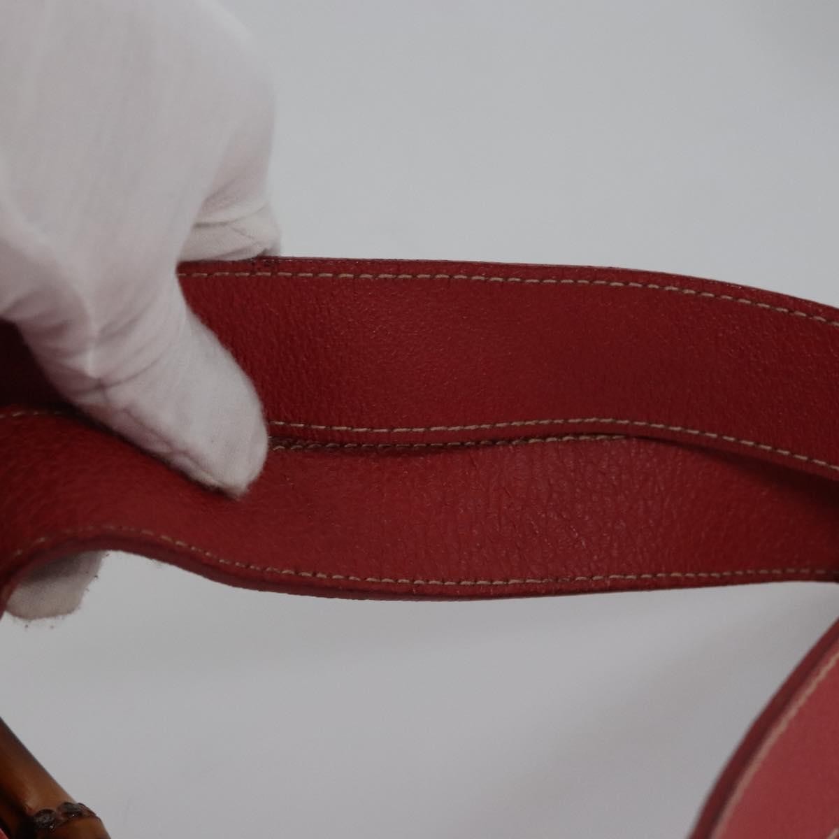 Gucci Vintage Bamboo Suede and Leather, Red, Suede, Backpack