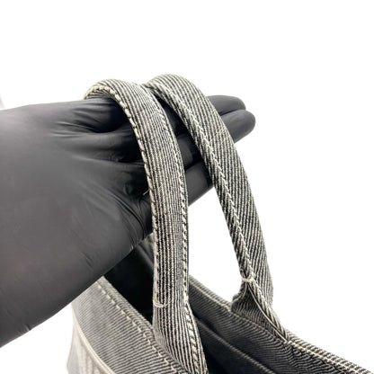 Miu Miu My Logo Leather, Black, Denim, Crossbody Bag