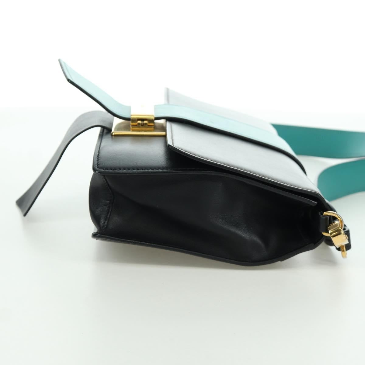 Prada Metal Ribbon City Calfskin, Gray, Leather, Shoulder Bag