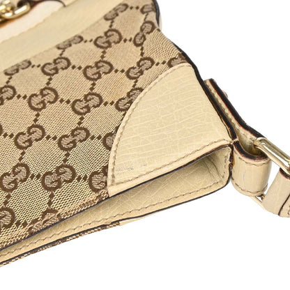 Gucci Horsebit Canvas, Beige, Canvas, Clutch