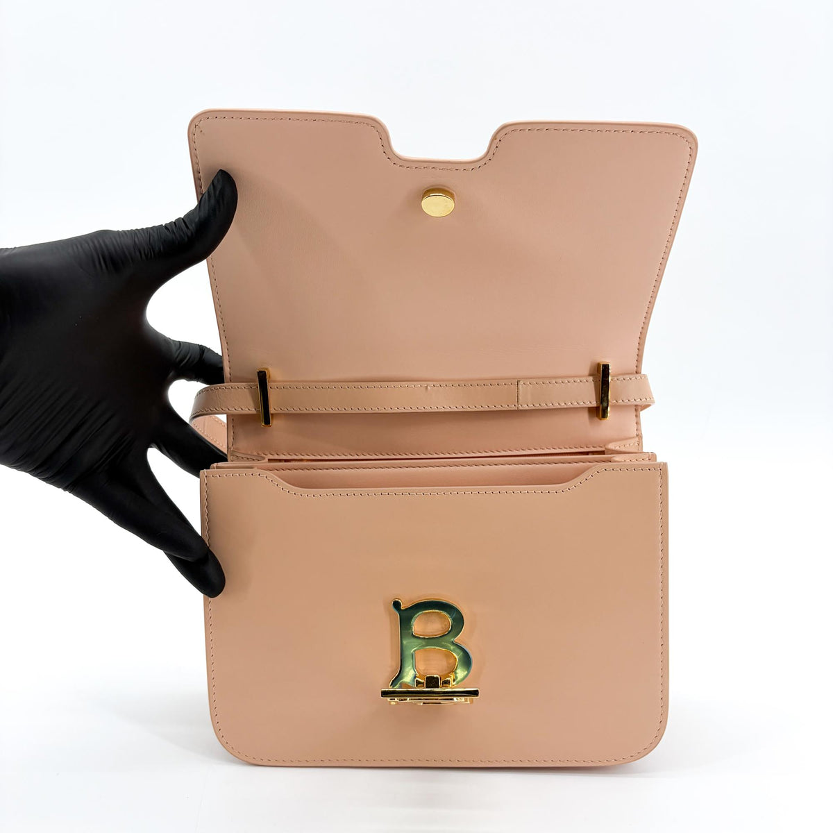 Burberry TB Shoulder Bag Leather, Beige, Leather, Shoulder Bag