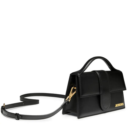 Jacquemus Le Grand Bambino Flap Leather, Black, Leather, Handbag
