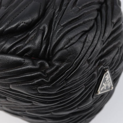 Prada Flap Chevron Nappa, Black, Leather, Shoulder Bag