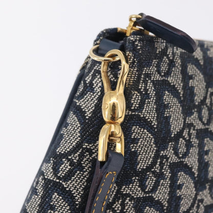 Christian Dior Vintage Saddle Bag Canvas, Navy, Canvas, Clutch