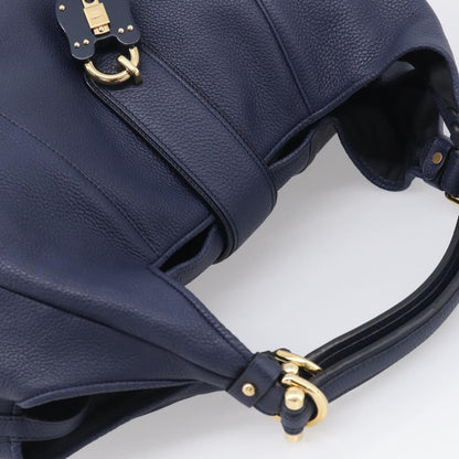 Loewe Calle Hobo Leather, Navy, Leather, Shoulder Bag