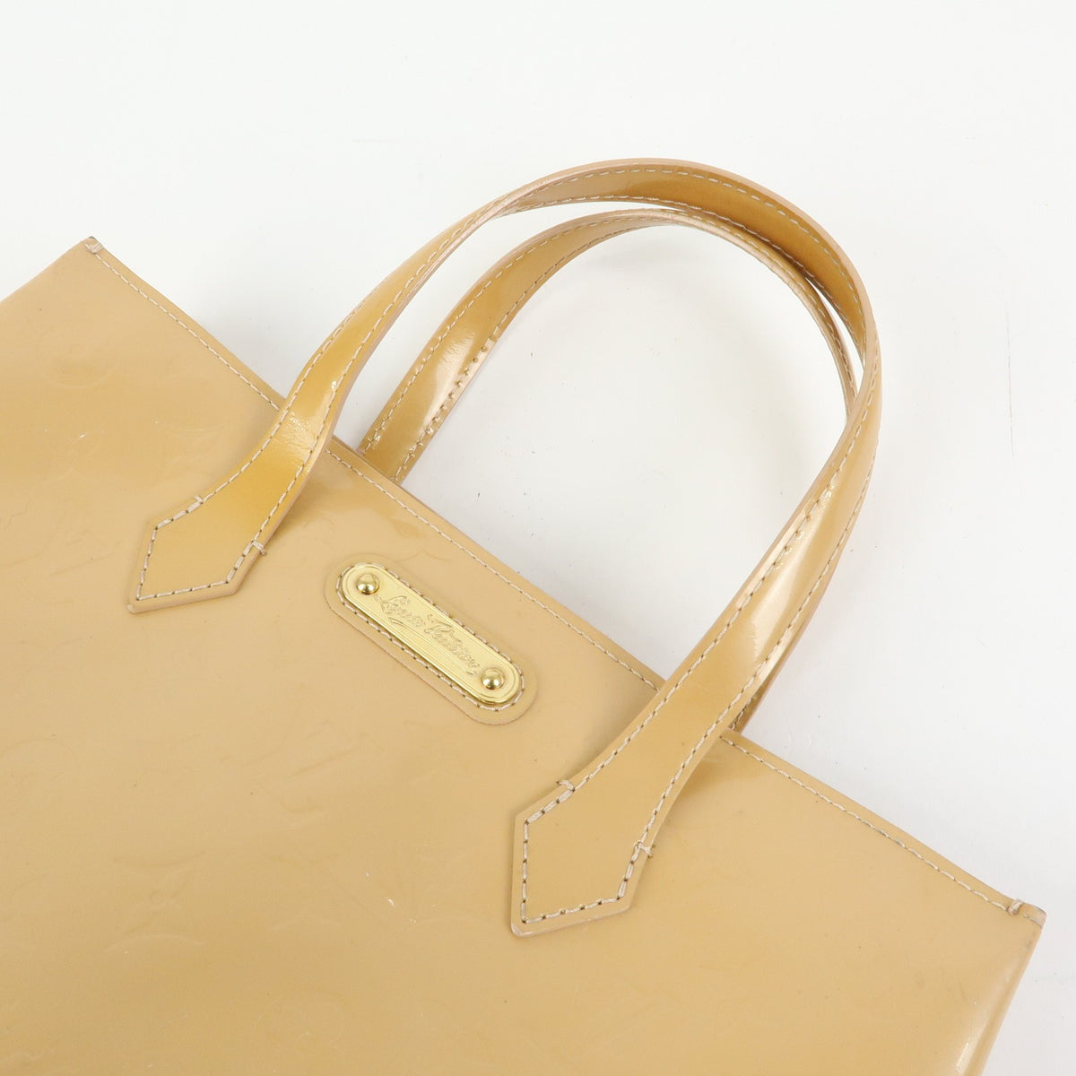 Louis Vuitton Wilshire Monogram Vernis, Beige, Patent Leather, Handbag