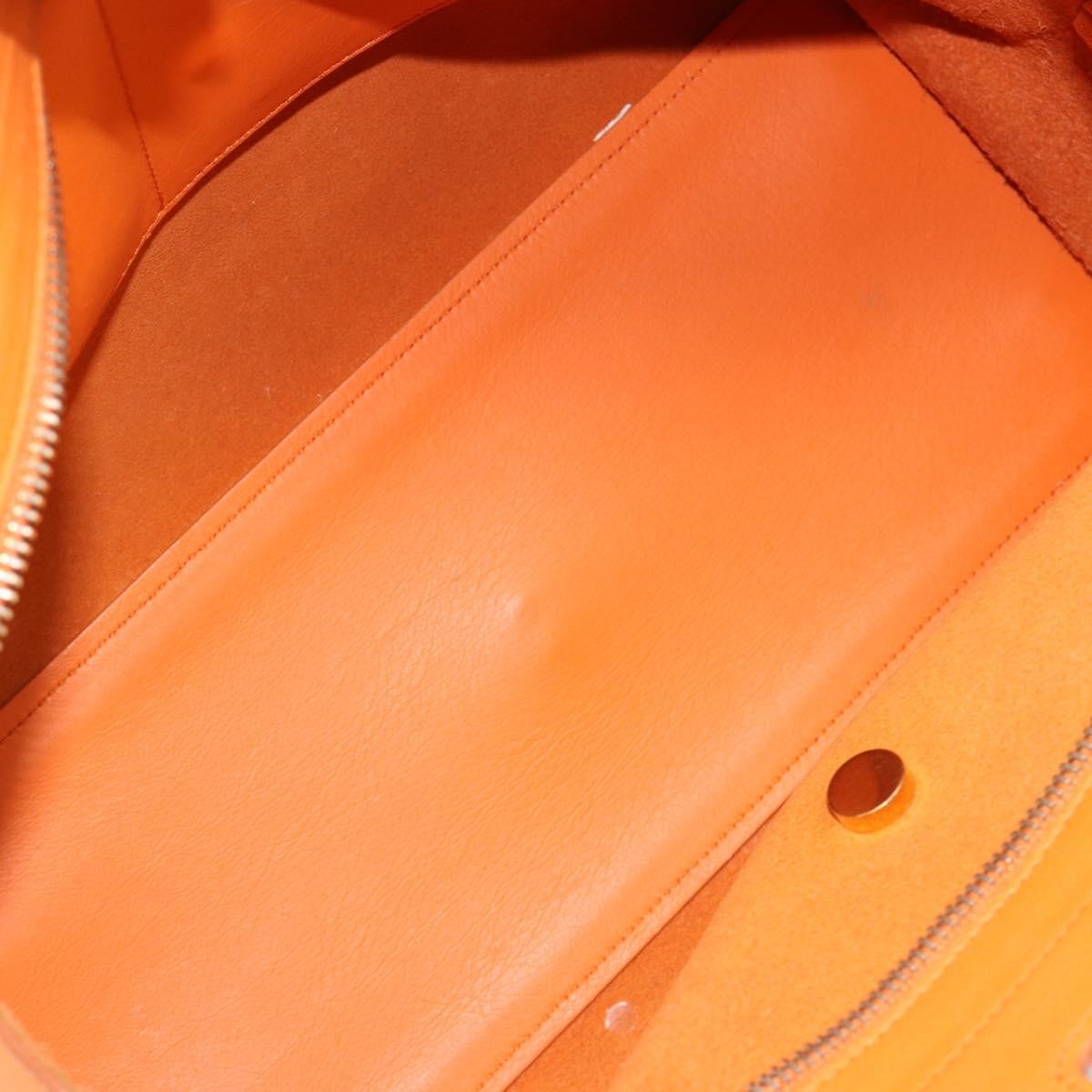Saint Laurent Classic Y Cabas Leather, Orange, Leather, Tote Bag