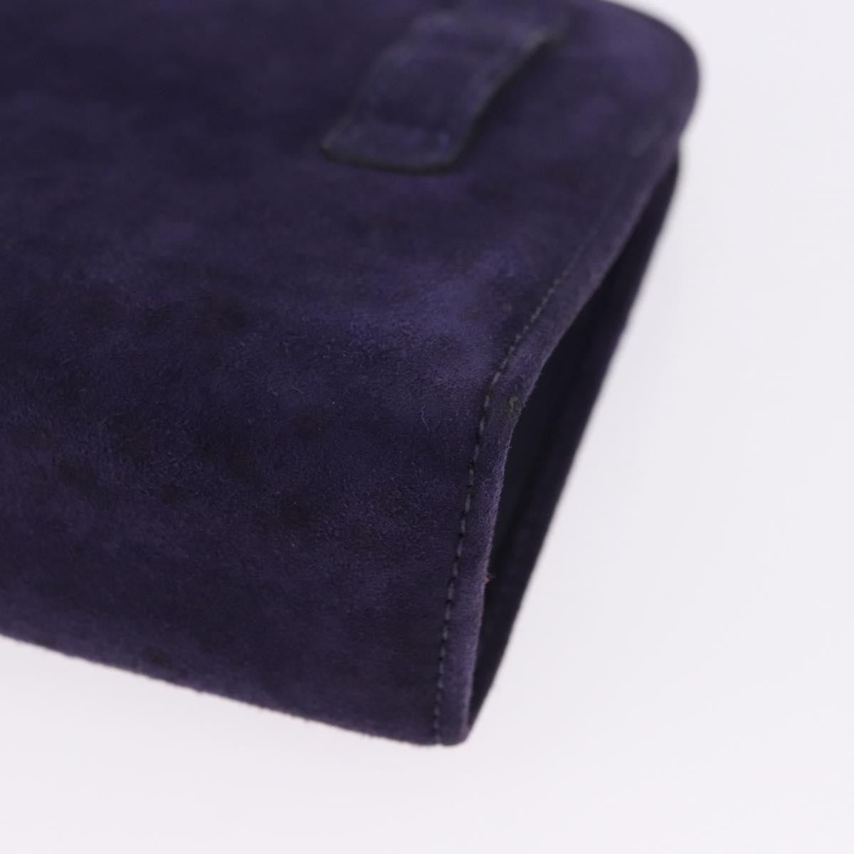 Salvatore Ferragamo Vintage Gancini Chain Suede, Purple, Suede, Shoulder Bag