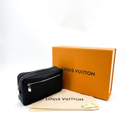 Louis Vuitton Kasai Clutch Taiga Leather, Black, Leather, Clutch