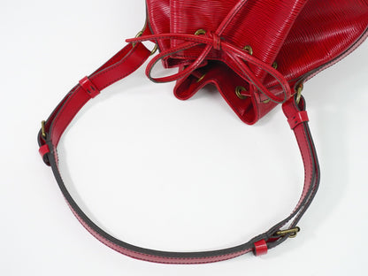 Louis Vuitton Petit Noe Epi Leather, Red, Leather, Handbag