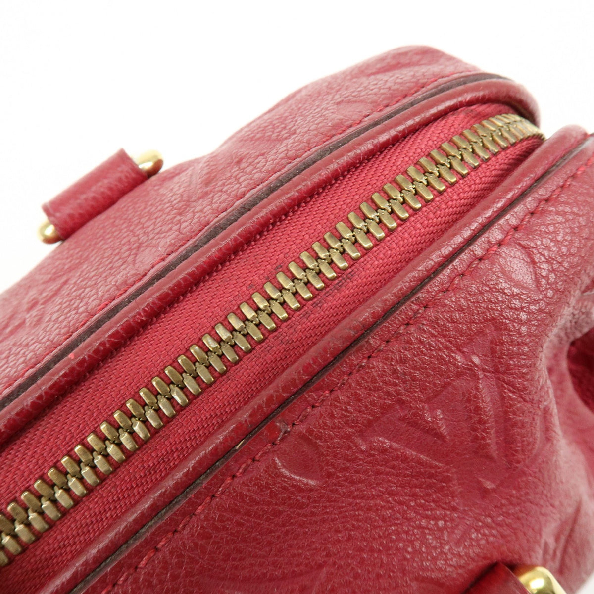Louis Vuitton Speedy Bandouliere Monogram Empreinte Leather, Red, Leather, Handbag
