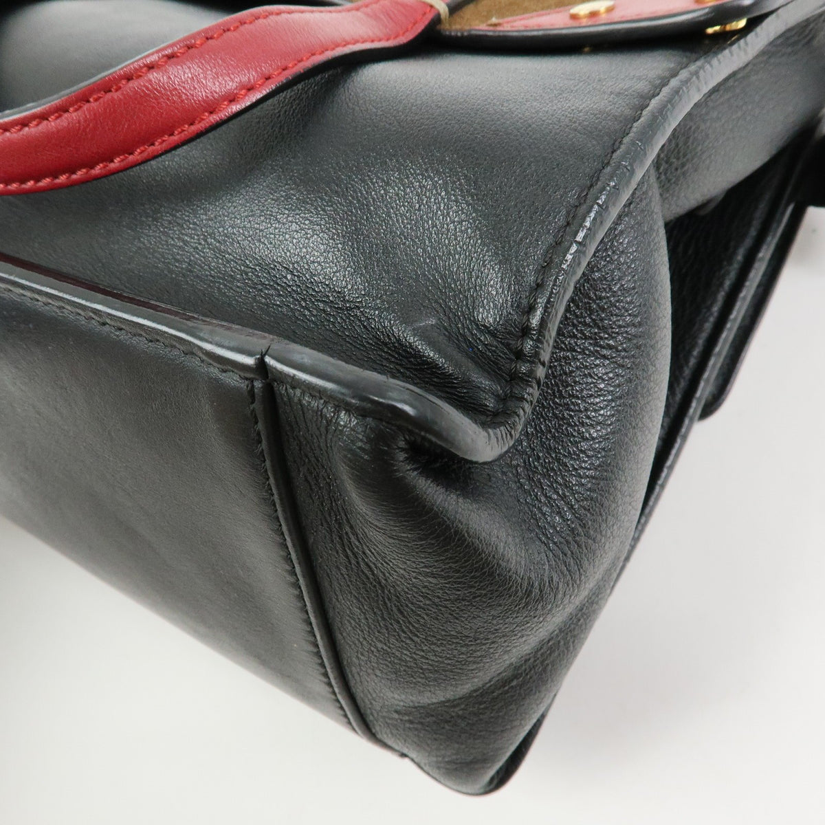 Fendi Flip Leather and Suede, Black, Leather, Tote Bag