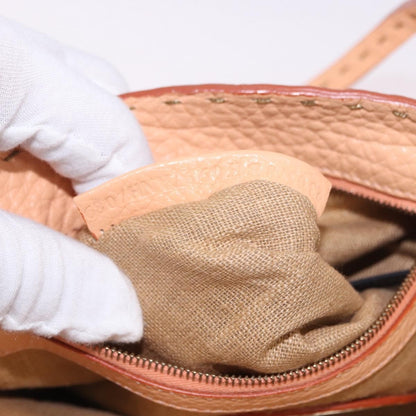 Fendi Selleria Carla Leather, Orange, Leather, Tote Bag