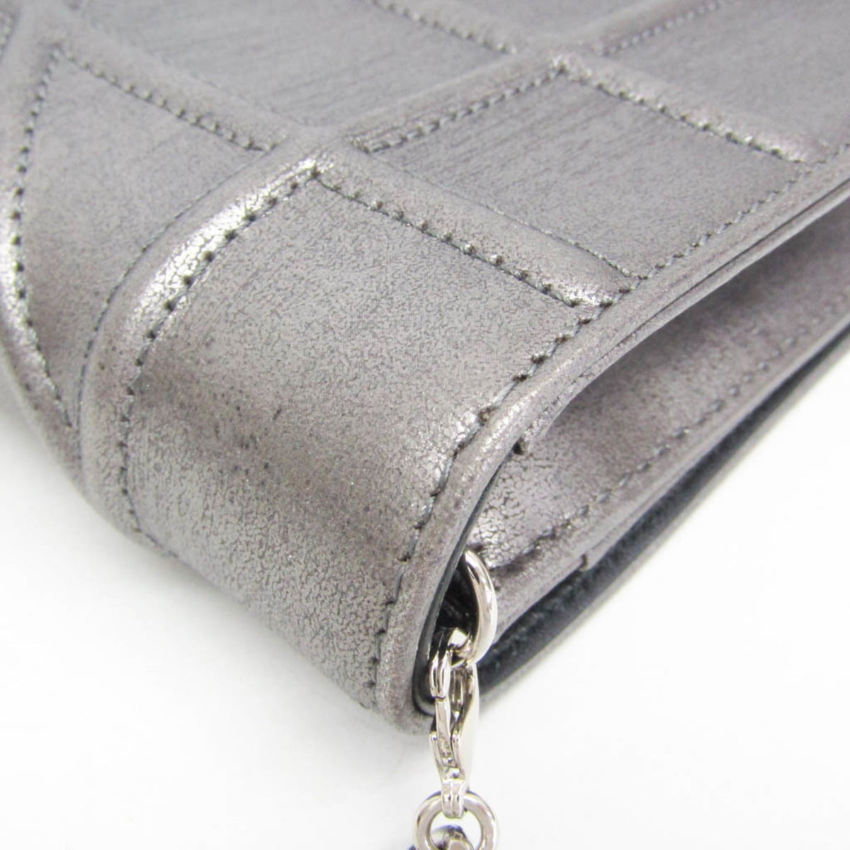 Christian Dior Diorama Chain Clutch Leather, Silver, Leather, Shoulder Bag
