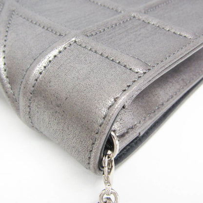 Christian Dior Diorama Chain Clutch Leather, Silver, Leather, Shoulder Bag
