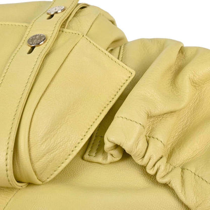 Saint Laurent Mombasa Hobo Leather, Yellow, Leather, Shoulder Bag