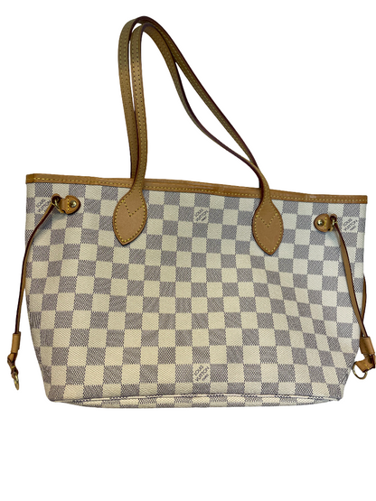 Louis Vuitton Neverfull Tote Damier, WHITE, CANVAS, Tote bag