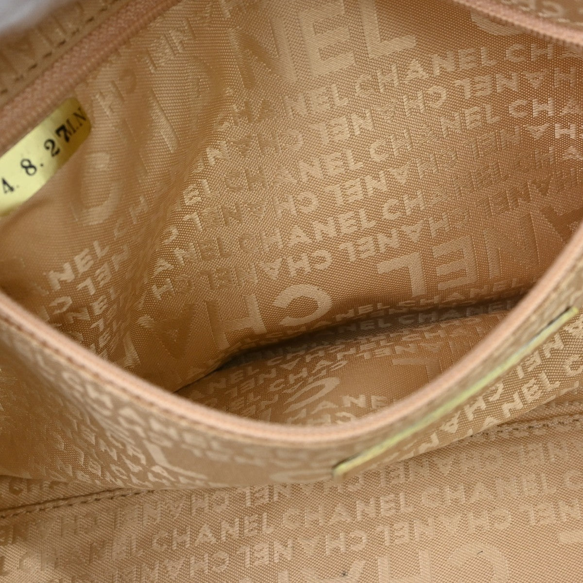 Chanel Square Stitch Quilted Caviar, Beige, Leather, Shoulder Bag